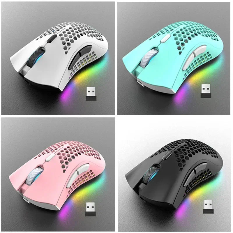 BM600 Wireless Mouse USB 2.4G Wireless RGB Optical Cellular Gaming Mouse Ergonomic Optical Honeycomb Office Wireless Mouse