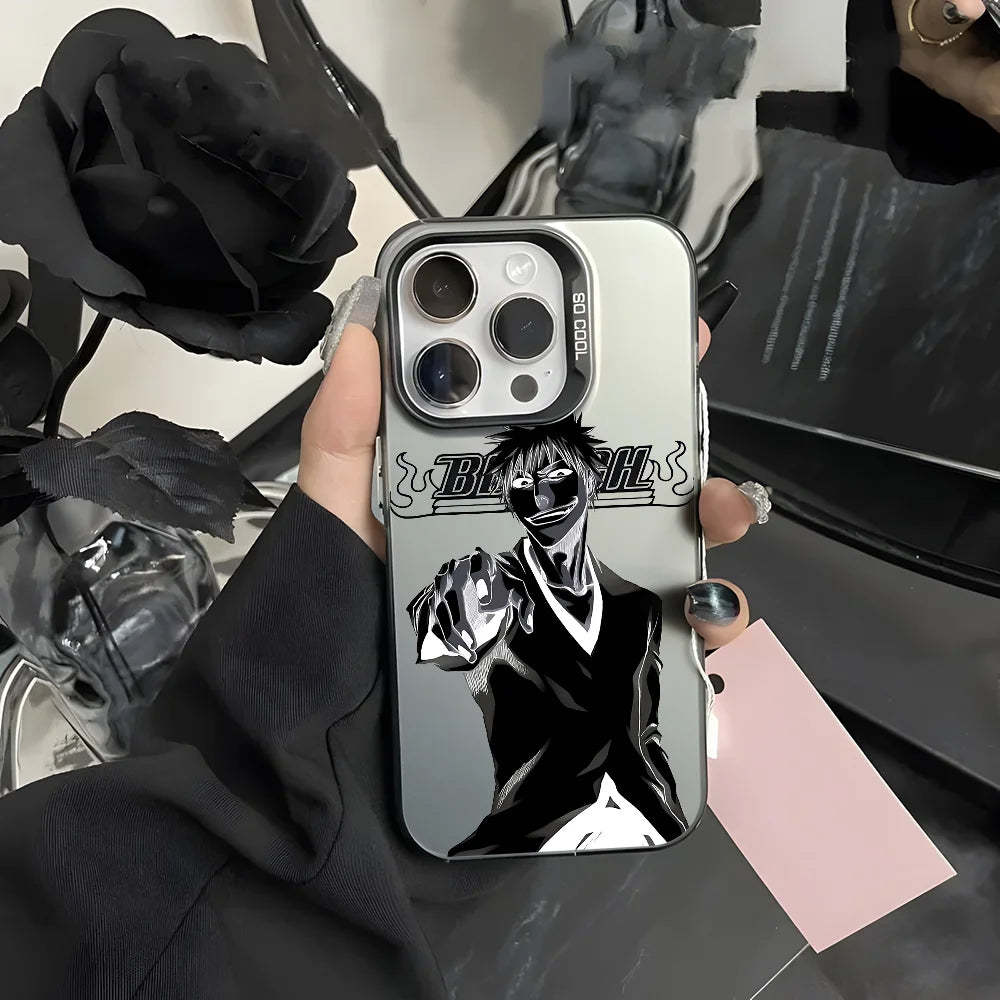 Japan B-Bleachs K-Kurosaki Ichigo Phone Case For IPhone 16 15 14 13 12 11 Pro Max Black Purple Matte Ultra-thin Soft Candy Abraz