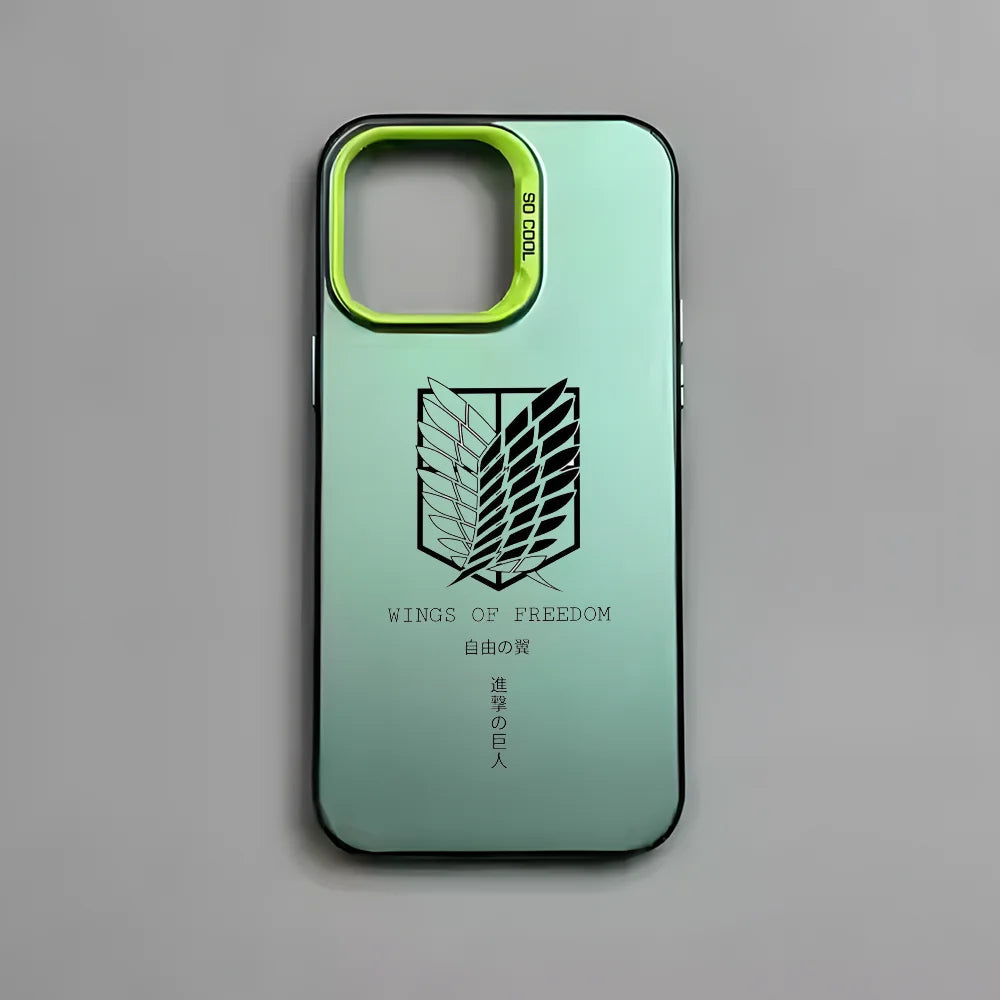 Hot Anime Attack on Titan Phone Case For iPhone 16 15 14 13 12 11 Pro Max Plus – Colorful Gradient Soft TPU Back Cover