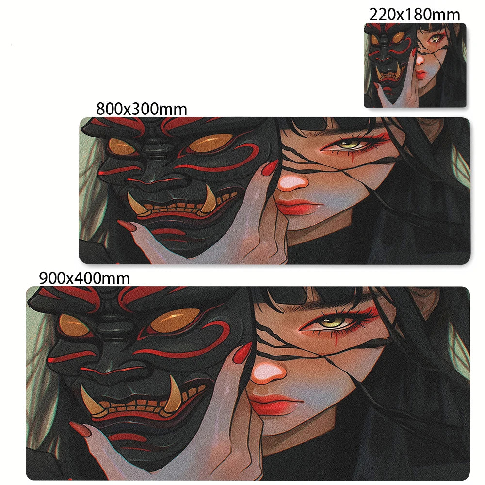 Large Gaming Mosue Pad Premium Mousepad Gamer Mask Girl Anime Mouse Mat XXL 90x40cm Deskmat Computer Keyboard Pads Office Carpet