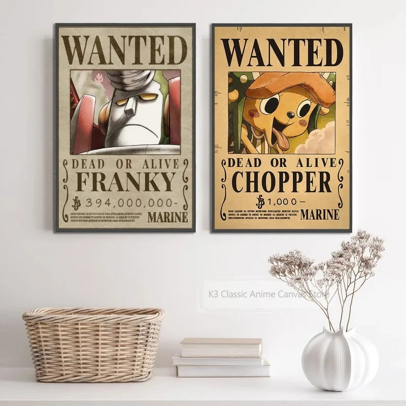 One Piece Canvas Poster Bounty Order Luffy Wallpapr Ace Figures Nami Home Decoration Painting Anime Zoro Wall Art Sanji