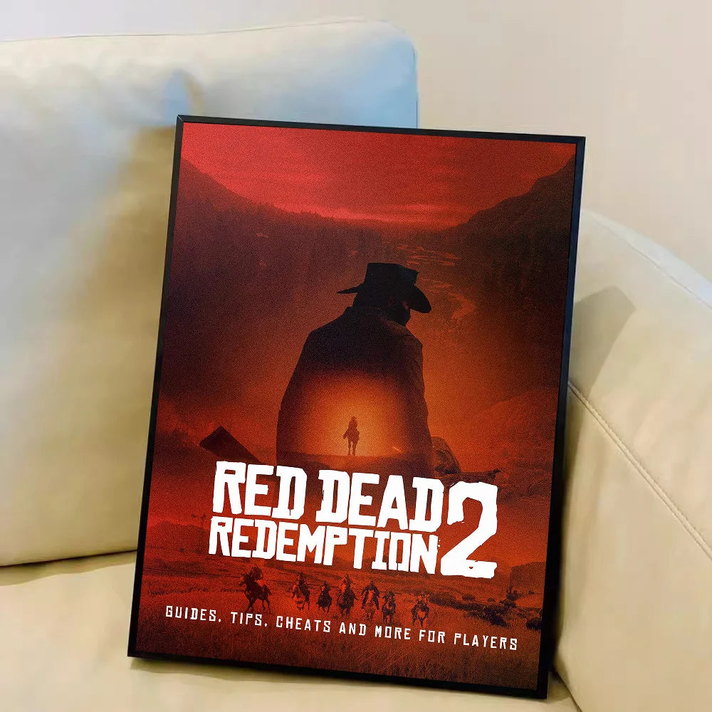Red D-Dead R-Redemption 2 DIY Sticky Poster Whitepaper Prints Posters Artwork Vintage Decorative Painting