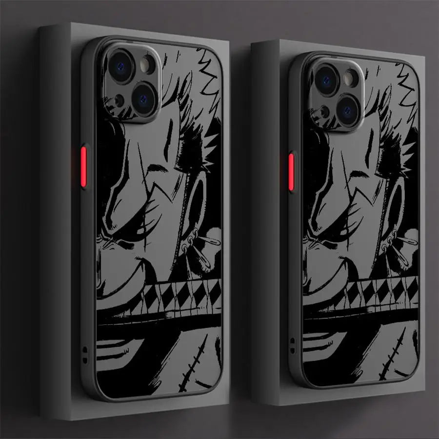 Anime One Piece Boy Black Edge Shell Case for Apple iPhone 13 Pro 12 Mini 16 11 Max 14 11 16e 15 XR XS