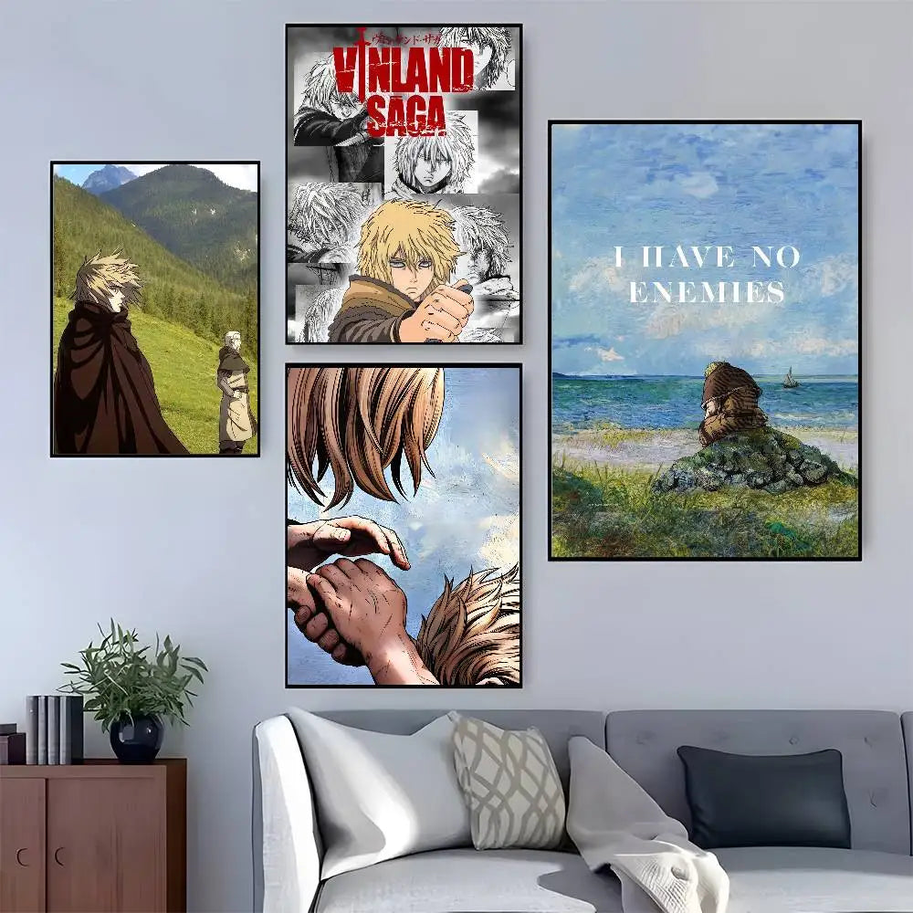 VINLAND anime SAGA Poster HD home decor sticky wall waterproof home living room bar aesthetic decor