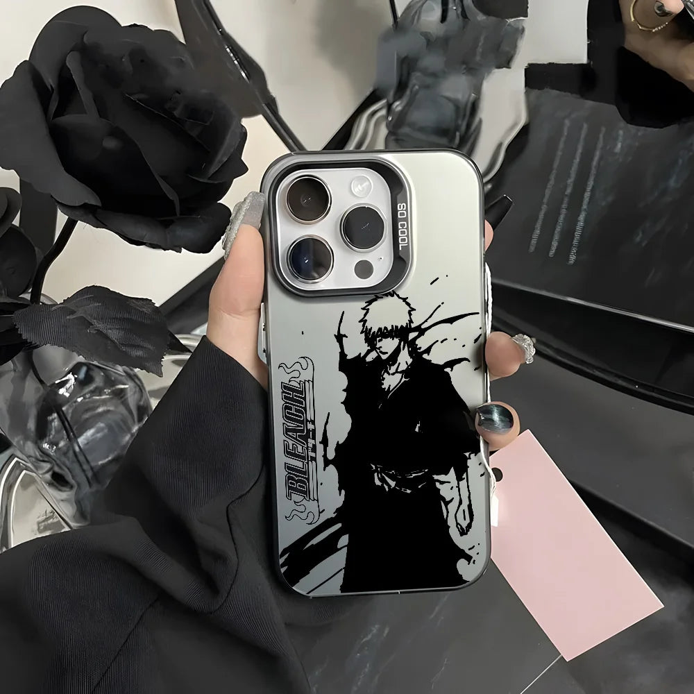 Japan B-Bleachs K-Kurosaki Ichigo Phone Case For IPhone 16 15 14 13 12 11 Pro Max Black Purple Matte Ultra-thin Soft Candy Abraz