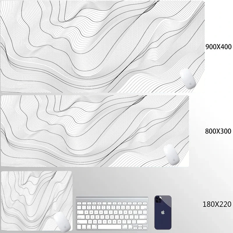 Strata Liquid White Gaming Mouse Pad Desk Gadgets Mouse Mat Office Accessories Mousepad Mouse Carpet Computer Mat Gaming Setup