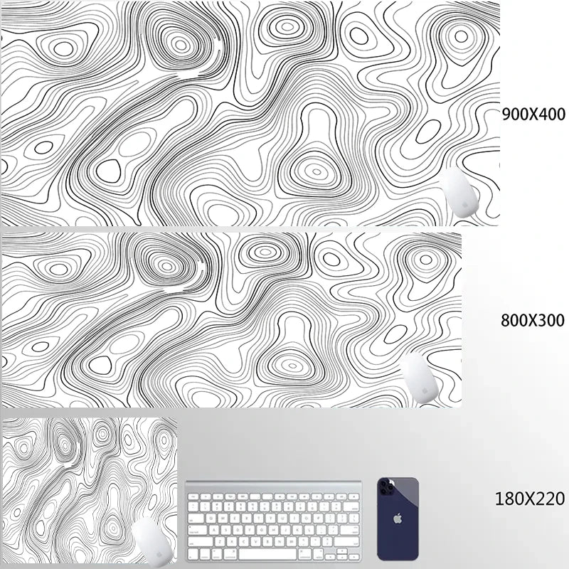 Strata Liquid White Gaming Mouse Pad Desk Gadgets Mouse Mat Office Accessories Mousepad Mouse Carpet Computer Mat Gaming Setup