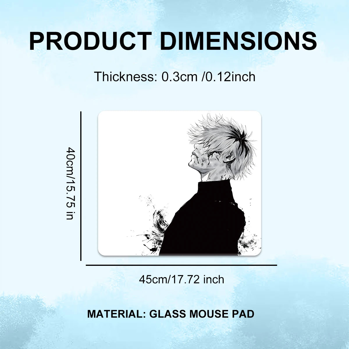 Glass Ink-Style Anime Mouse Pad,Smooth Control, Dominate the Game,Precise Speed Boost, Durability,Gaming Must-Have
