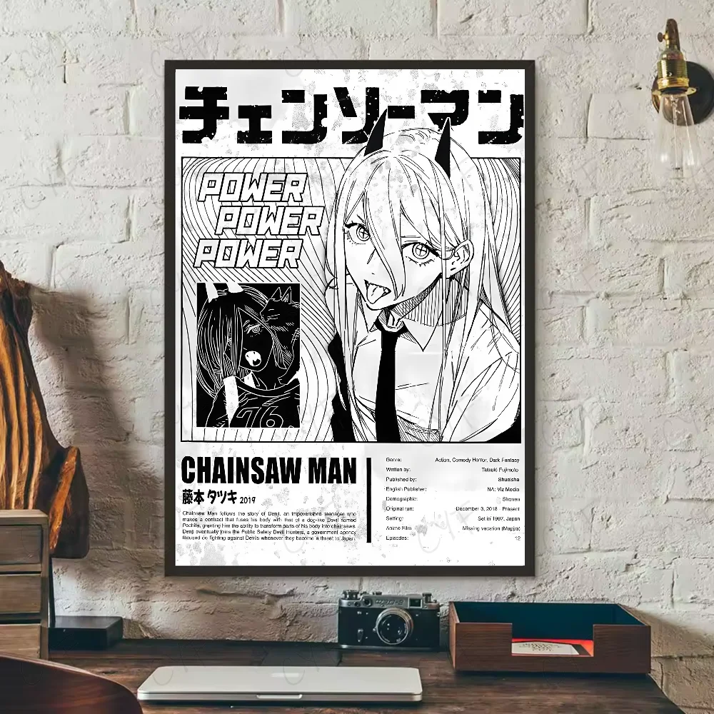 Classic Anime C-Chainsaw M-Man Poster High Quality Print Waterproof Wall Art Sticker For Bar Living Room Decor Gift