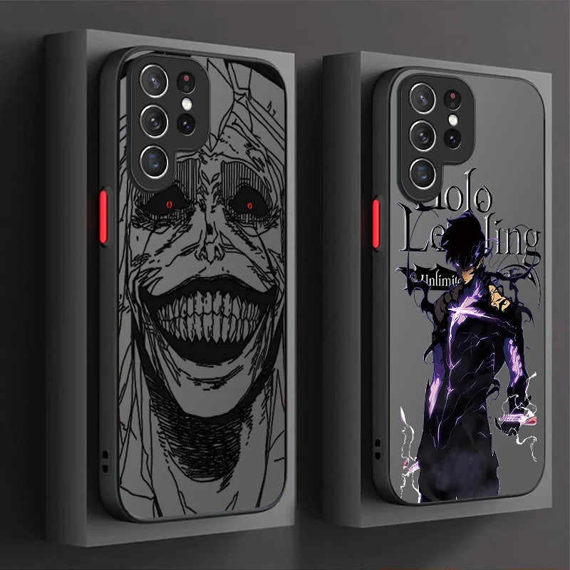 Hot Anime S-Solo Levelings Hard Phone Case For Samsung Galaxy S25 S23 S24 Ultra S22 S21 Plus FE A56 A36 A26 A16 A06 A15 5G Cover