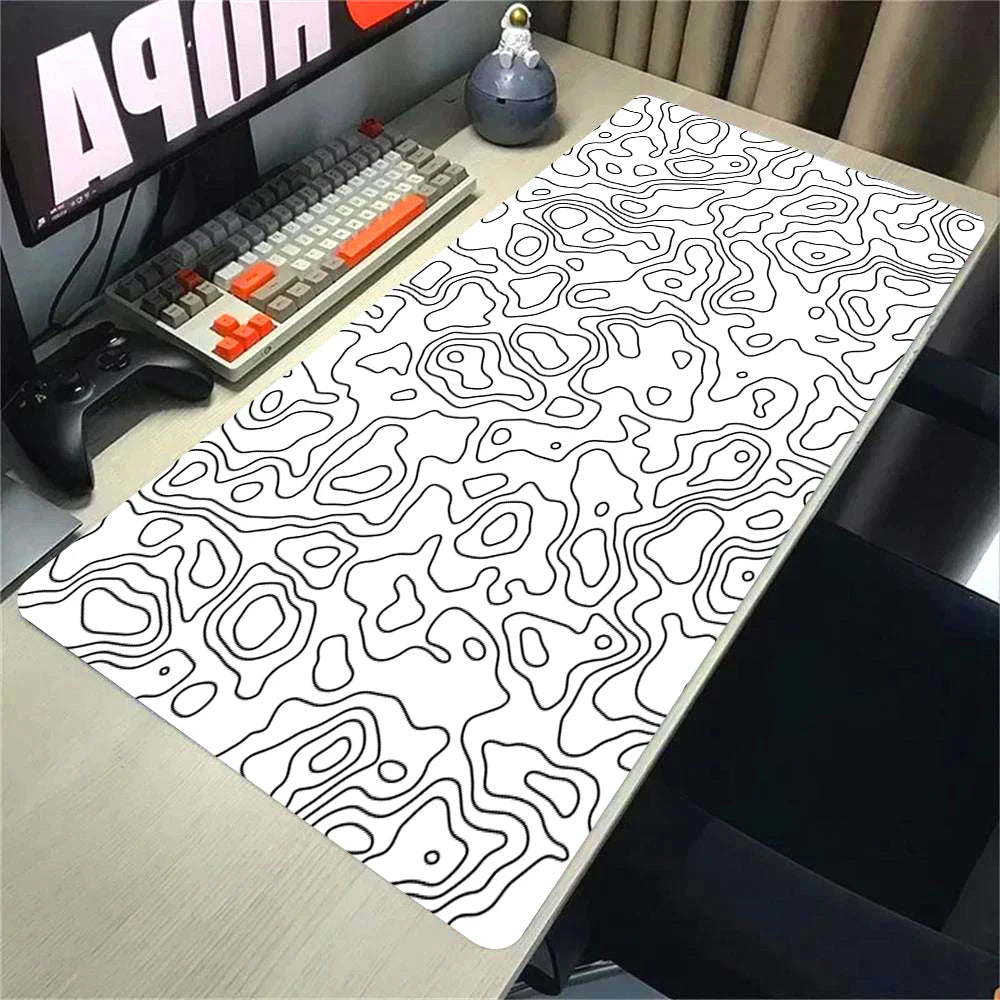 Strata Liquid White Gaming Mouse Pad Desk Gadgets Mouse Mat Office Accessories Mousepad Mouse Carpet Computer Mat Gaming Setup