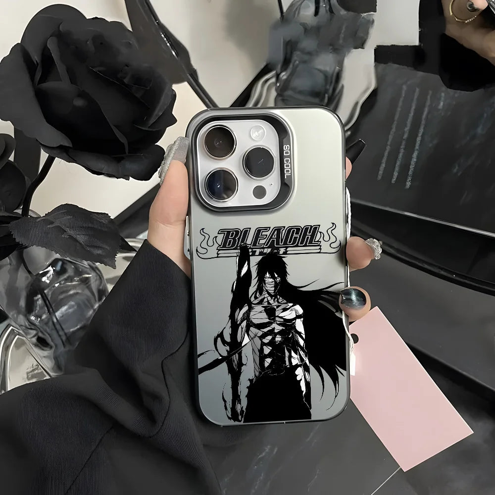 Japan B-Bleachs K-Kurosaki Ichigo Phone Case For IPhone 16 15 14 13 12 11 Pro Max Black Purple Matte Ultra-thin Soft Candy Abraz