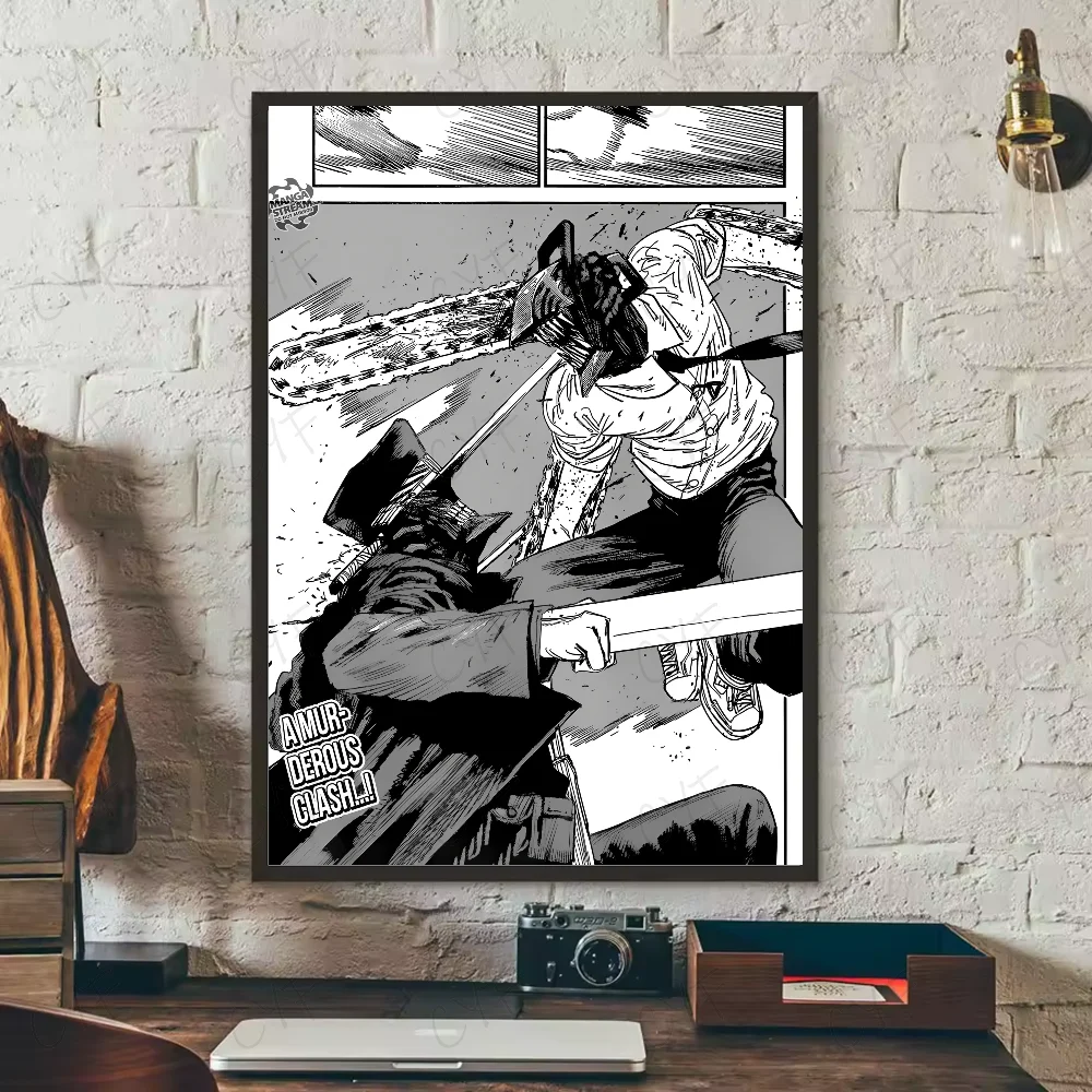 Classic Anime C-Chainsaw M-Man Poster High Quality Print Waterproof Wall Art Sticker For Bar Living Room Decor Gift