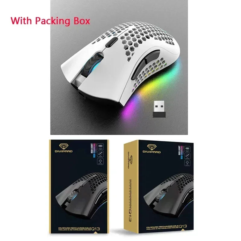 BM600 Wireless Mouse USB 2.4G Wireless RGB Optical Cellular Gaming Mouse Ergonomic Optical Honeycomb Office Wireless Mouse