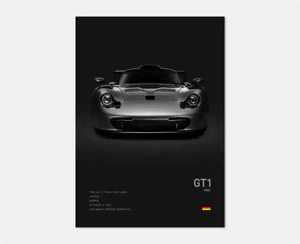 Black White Pop Luxury Germany Sports Car Poster Wall Art 911 GT3 RS Turbo HD Print Canvas Painting for Garage Home Room Decor