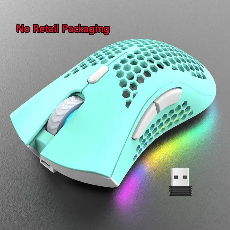BM600 Wireless Mouse USB 2.4G Wireless RGB Optical Cellular Gaming Mouse Ergonomic Optical Honeycomb Office Wireless Mouse