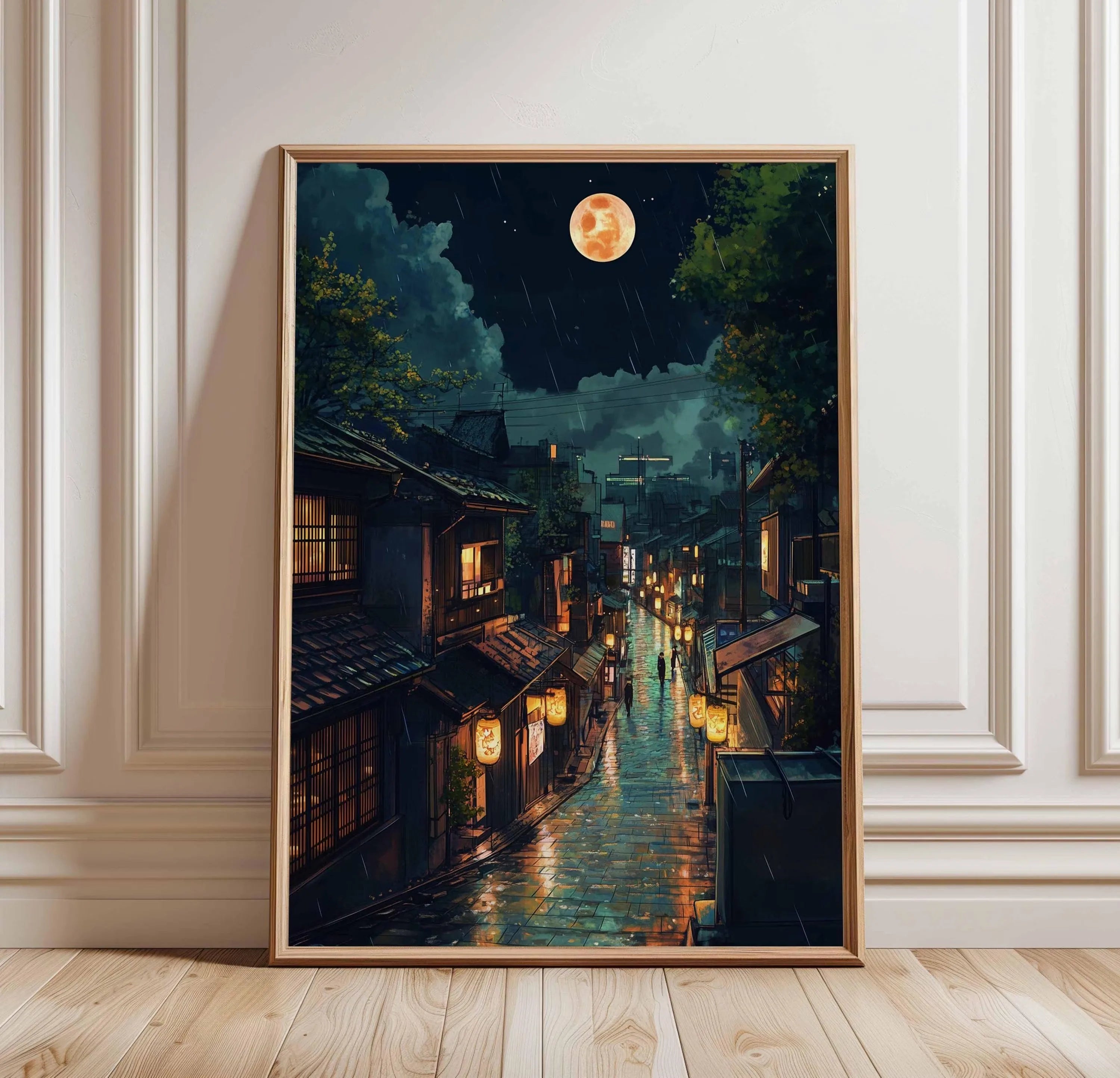 Anime Ramen Shop Food Illustration Canvas Print Tokyo City Street View Wall Poster for Modern Living Room Kitchen Home Decor