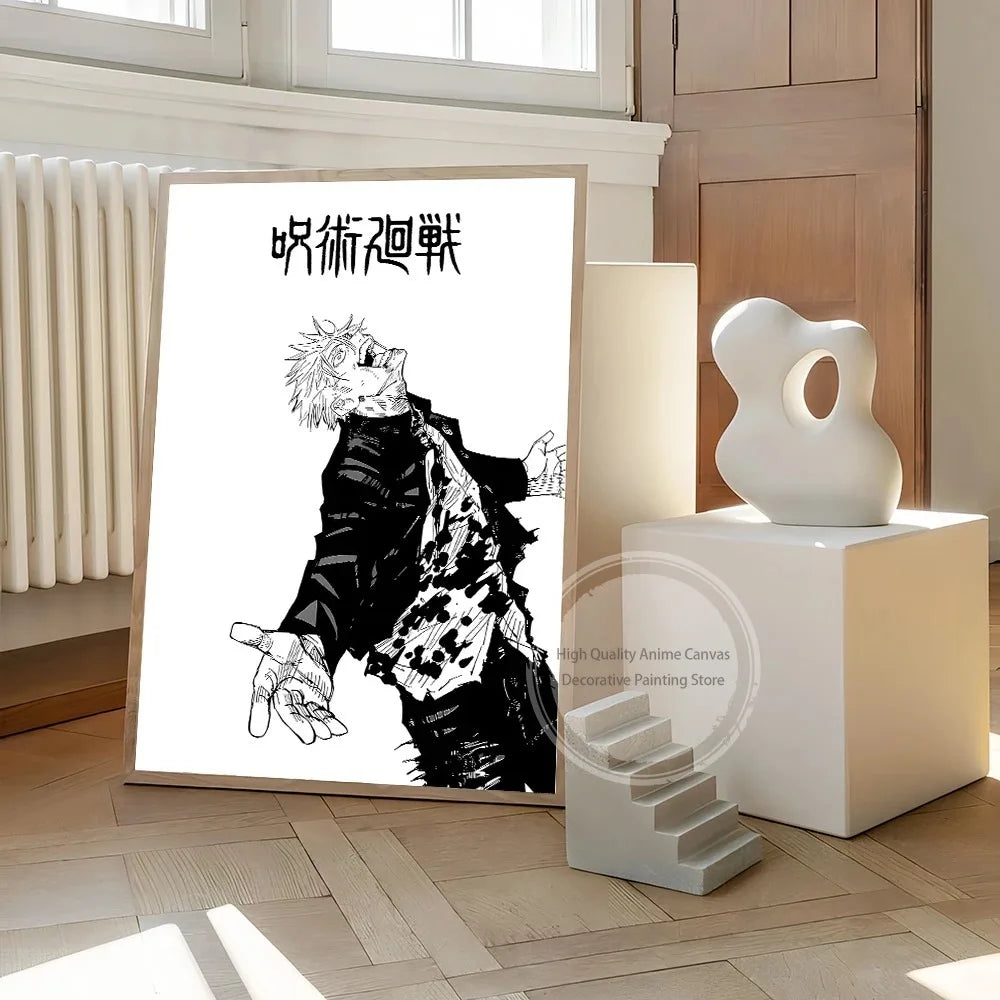 Jujutsu Kaisen Prints Poster Anime Figure Itadori Yuji Gojo Satoru Fushiguro Toji Canvas Painting Home Decor Art Poster-unframed