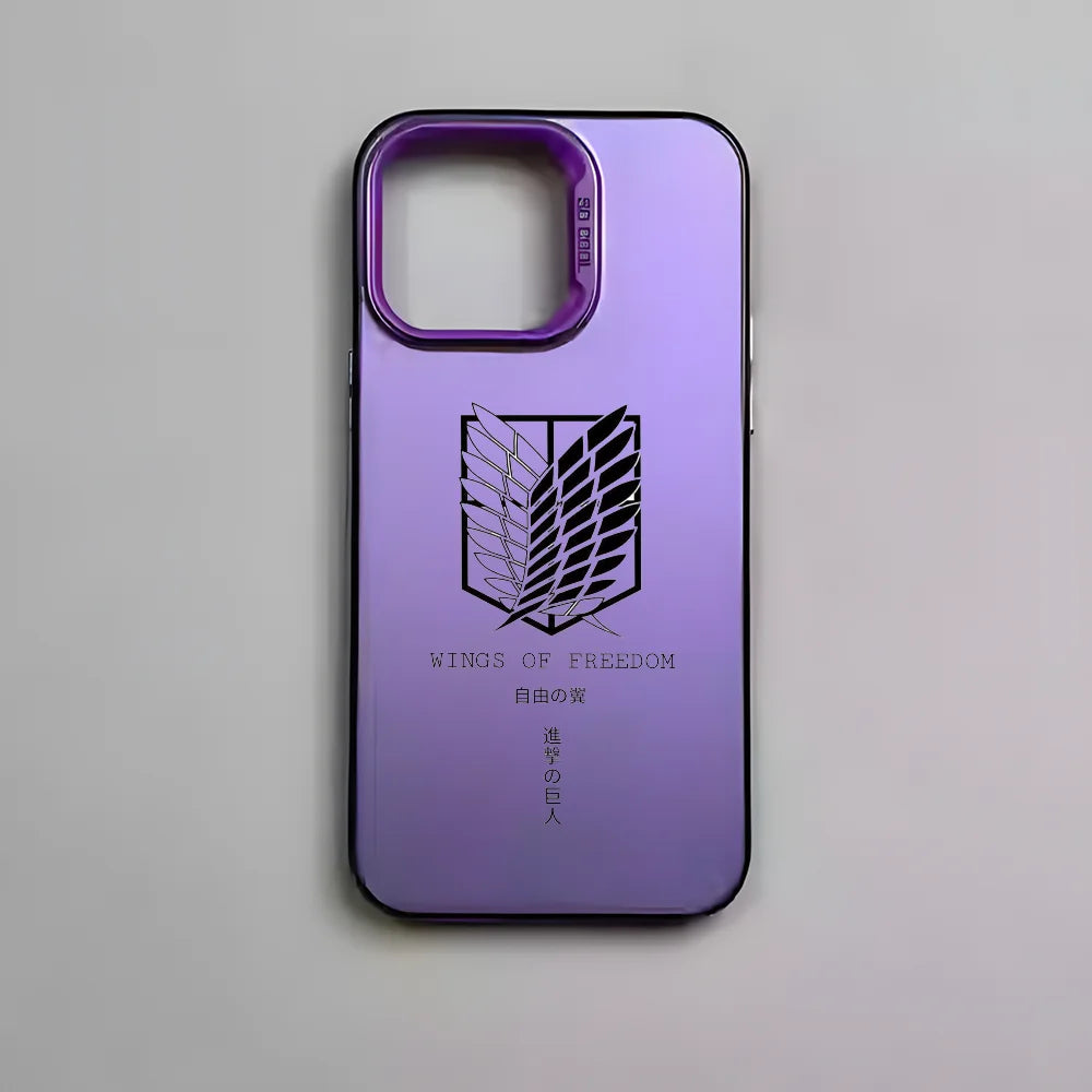 Hot Anime Attack on Titan Phone Case For iPhone 16 15 14 13 12 11 Pro Max Plus – Colorful Gradient Soft TPU Back Cover