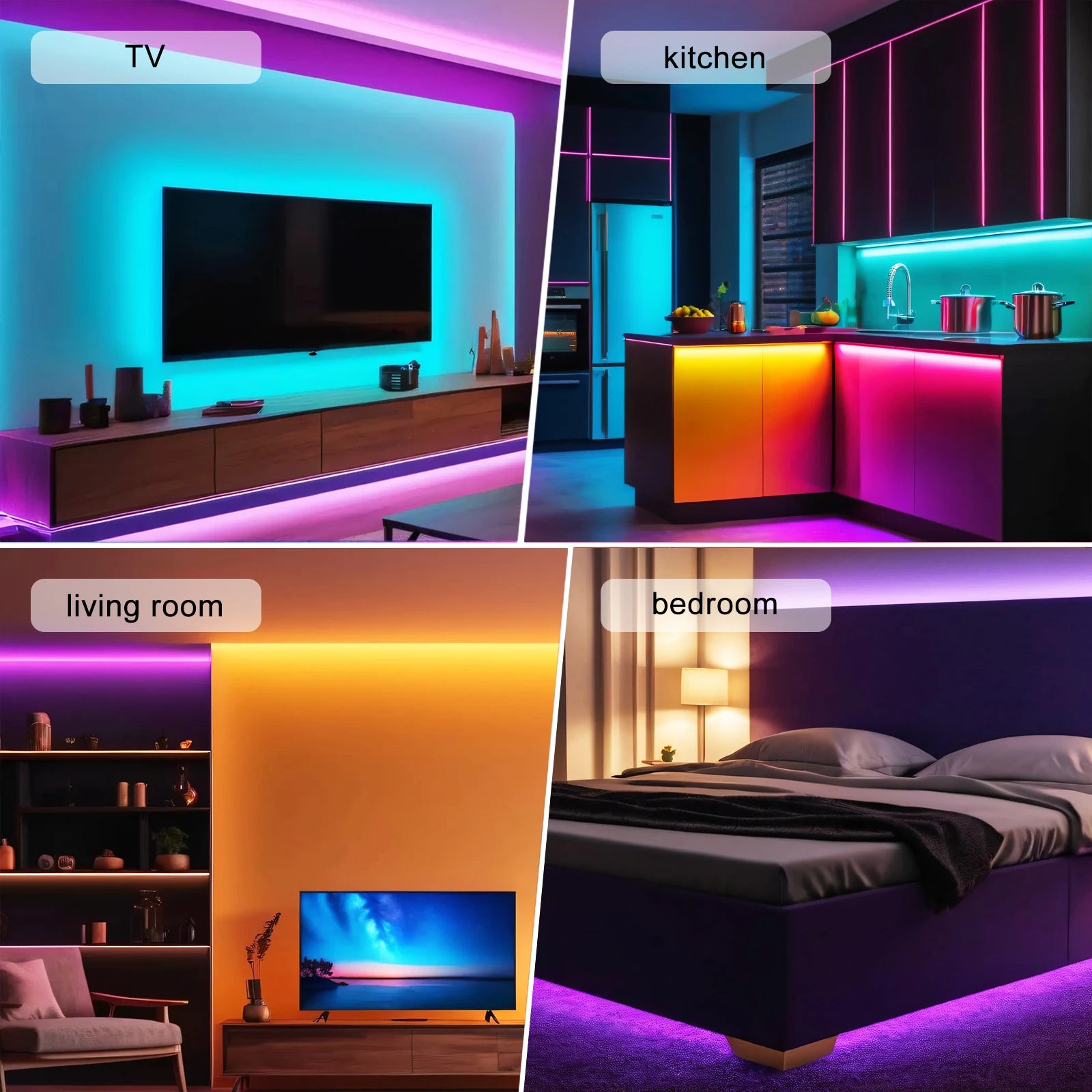 5V RGB LED Strip Kit USB Powered Music Sync Bluetooth/3Key/44Key Control Dimmerable Flexible Indoor TV BackLighting LED Lights