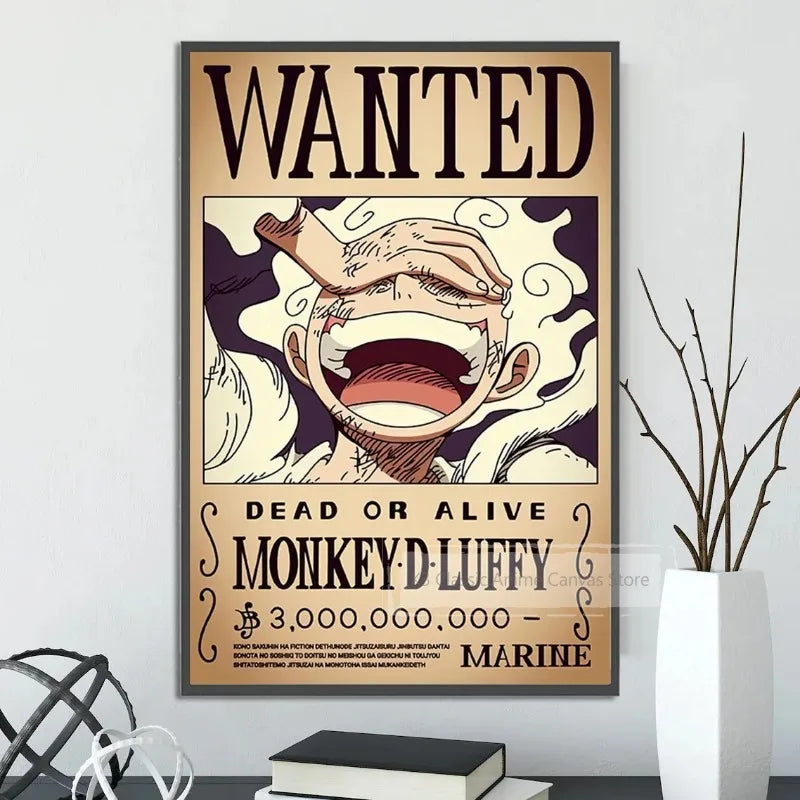 One Piece Canvas Poster Bounty Order Luffy Wallpapr Ace Figures Nami Home Decoration Painting Anime Zoro Wall Art Sanji