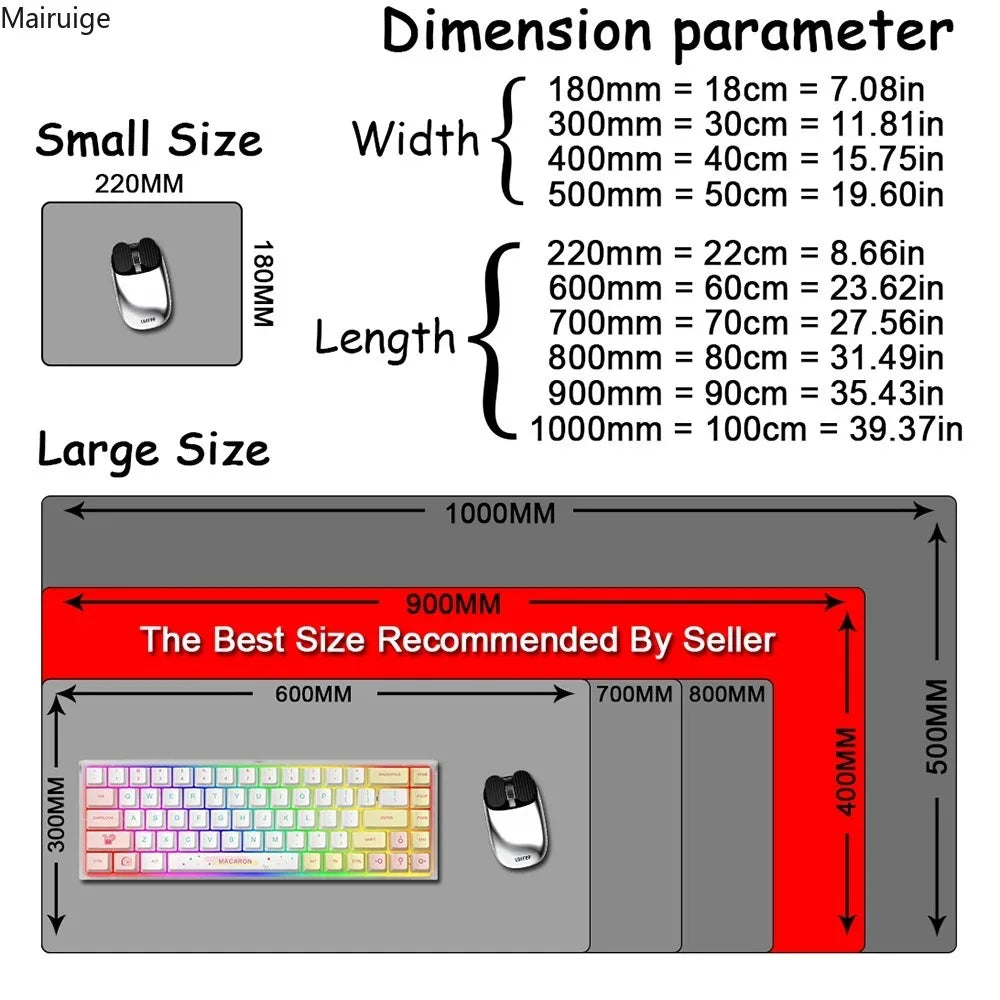 Large White Sports Car Design Gaming Mouse Pad Anti-Slip Rubber Base Extended Desk Mat for Gamer Office Use Computer Accessories