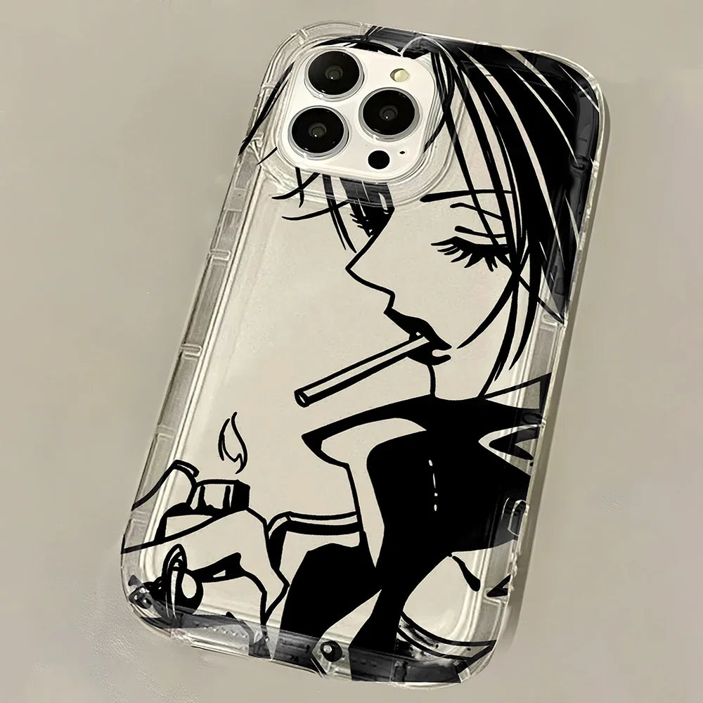 Anime Cool Nana Osaki Line New Hot Clear Case for Samsung Galaxy S10 S20 S20 S21 S21 S22 S23 S24 Ultra Plus 5G Airbag Shockproof