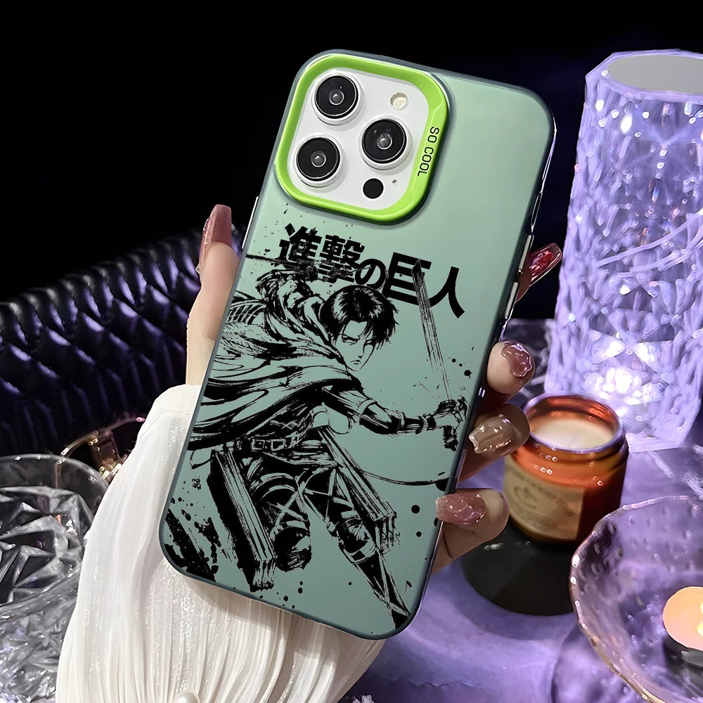 Hot Anime Attack on Titan Phone Case For iPhone 16 15 14 13 12 11 Pro Max Plus – Colorful Gradient Soft TPU Back Cover