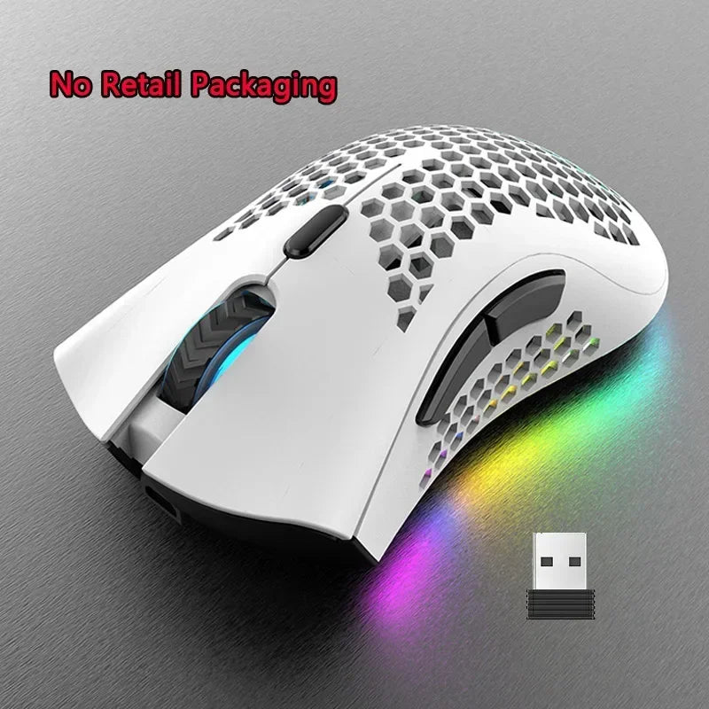 BM600 Wireless Mouse USB 2.4G Wireless RGB Optical Cellular Gaming Mouse Ergonomic Optical Honeycomb Office Wireless Mouse