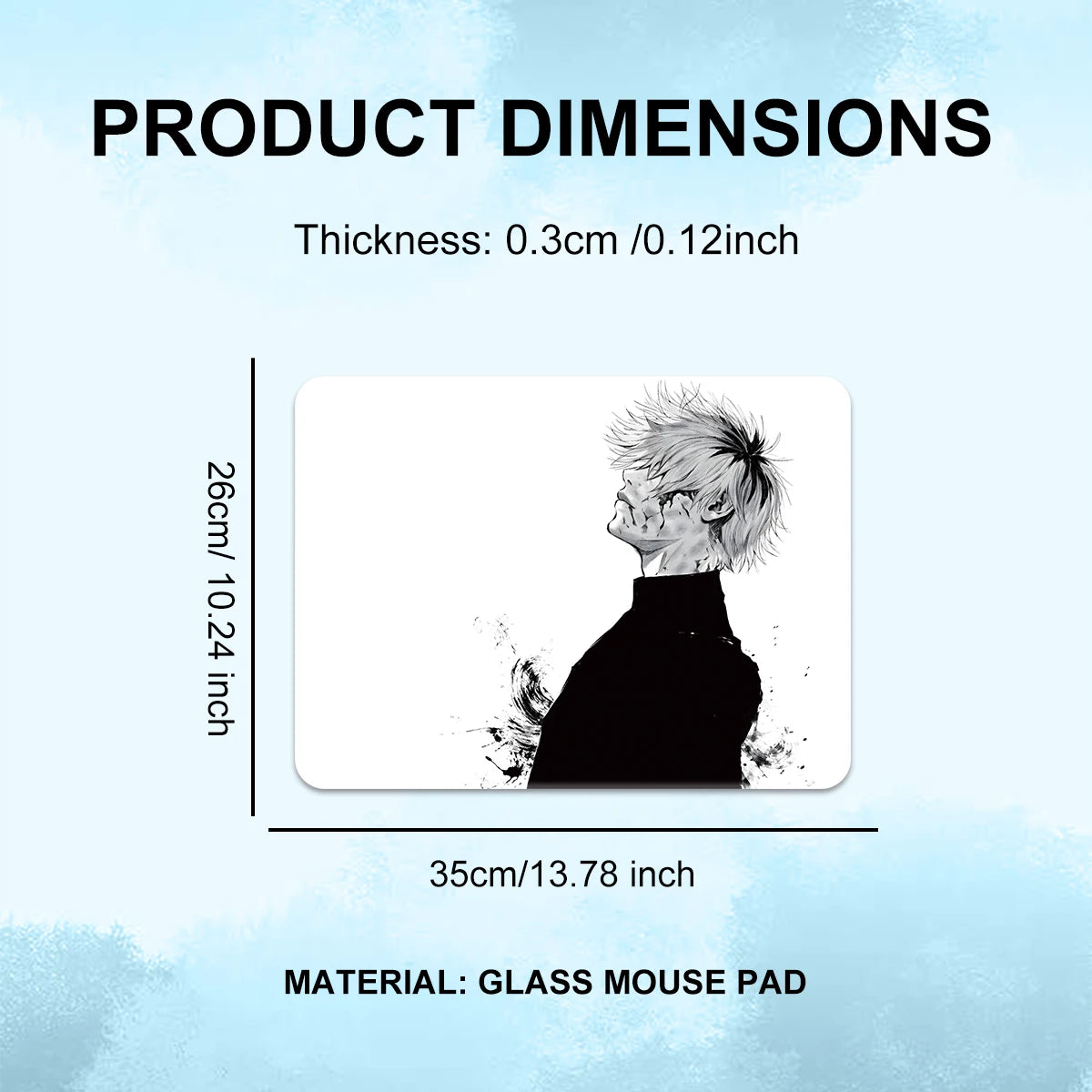 Glass Ink-Style Anime Mouse Pad,Smooth Control, Dominate the Game,Precise Speed Boost, Durability,Gaming Must-Have