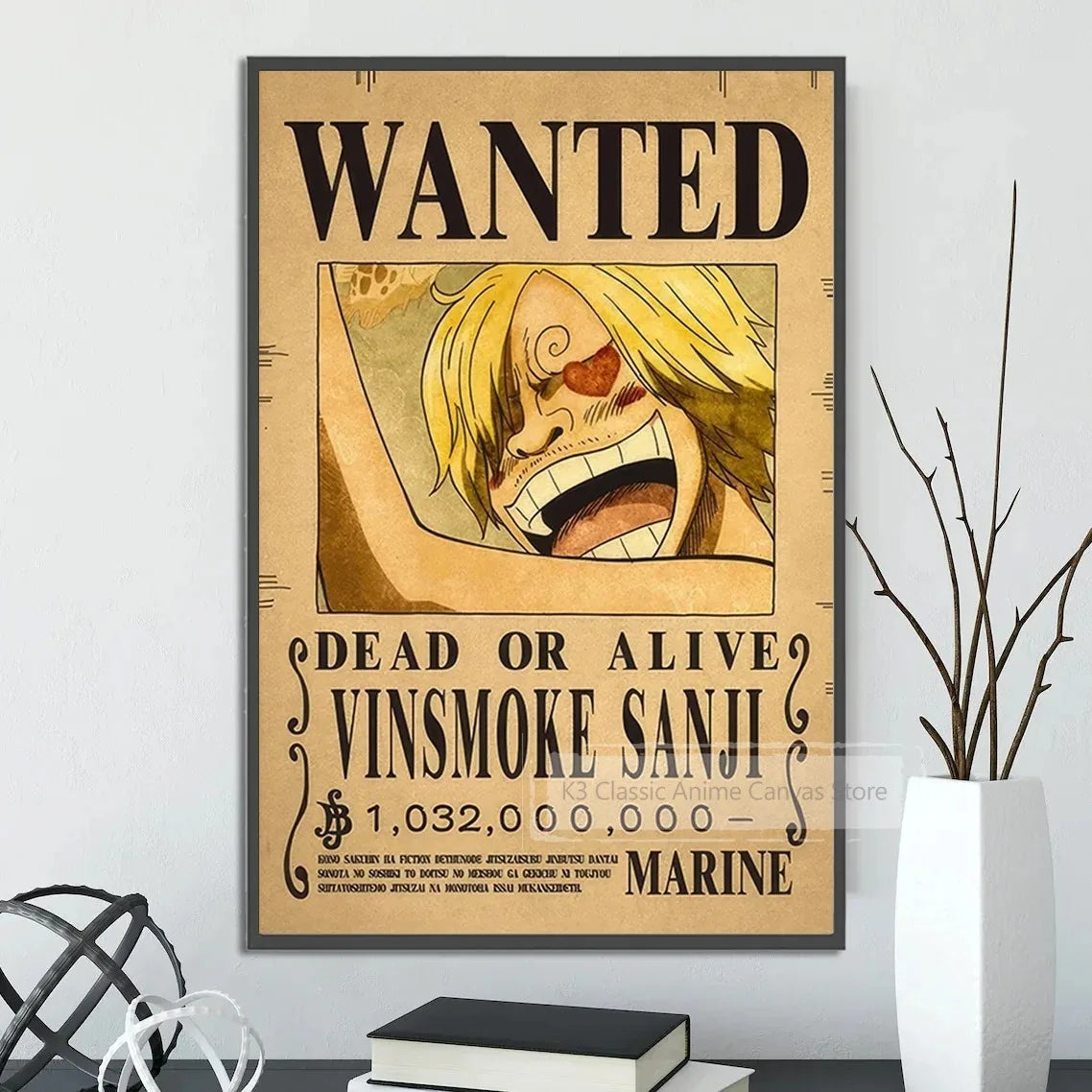 One Piece Canvas Poster Bounty Order Luffy Wallpapr Ace Figures Nami Home Decoration Painting Anime Zoro Wall Art Sanji