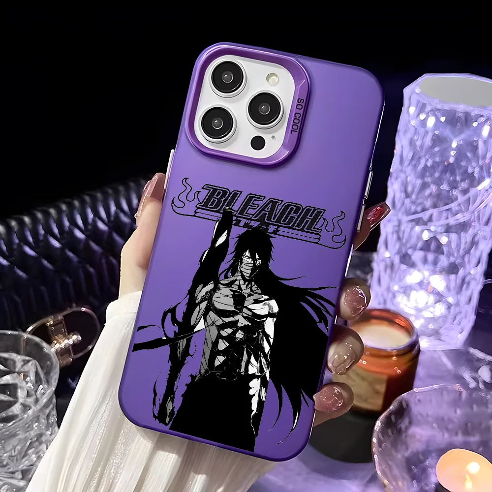 Japan B-Bleachs K-Kurosaki Ichigo Phone Case For IPhone 16 15 14 13 12 11 Pro Max Black Purple Matte Ultra-thin Soft Candy Abraz