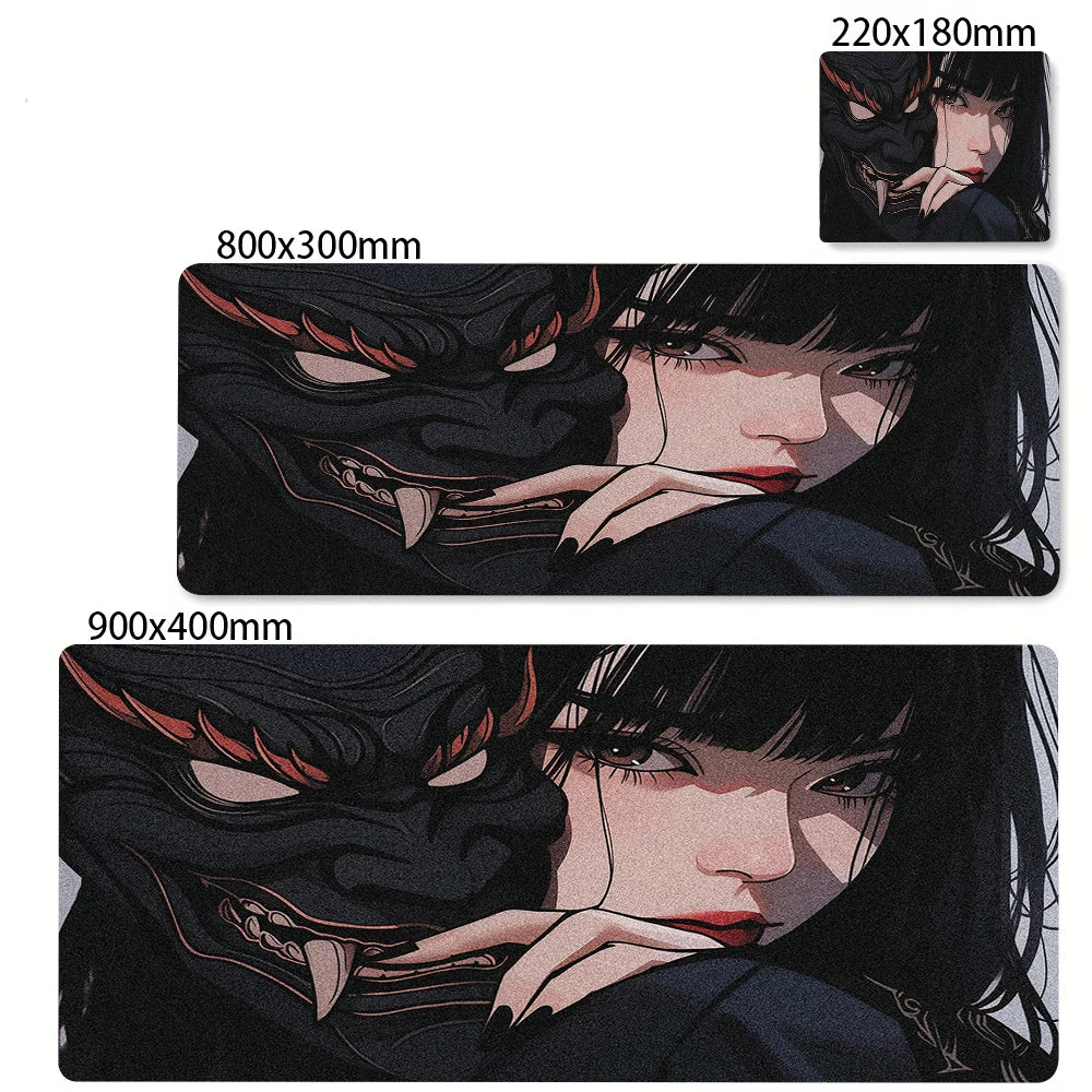 Large Gaming Mosue Pad Premium Mousepad Gamer Mask Girl Anime Mouse Mat XXL 90x40cm Deskmat Computer Keyboard Pads Office Carpet