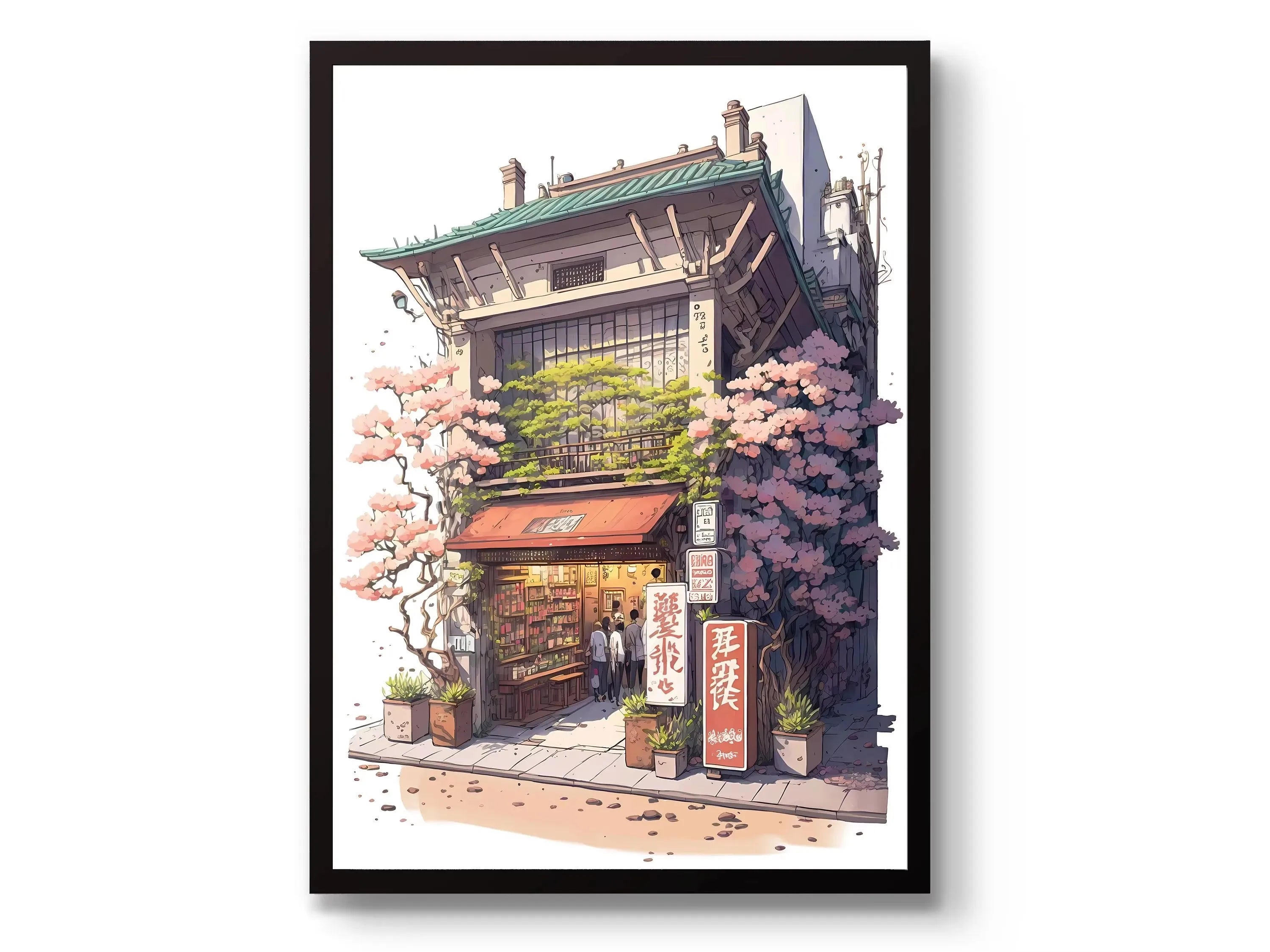 Anime Ramen Shop Food Illustration Canvas Print Tokyo City Street View Wall Poster for Modern Living Room Kitchen Home Decor
