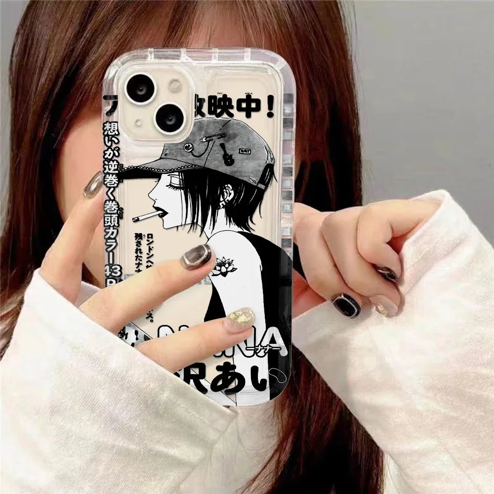 Anime Cool Nana Osaki Line New Hot Clear Case for Samsung Galaxy S10 S20 S20 S21 S21 S22 S23 S24 Ultra Plus 5G Airbag Shockproof