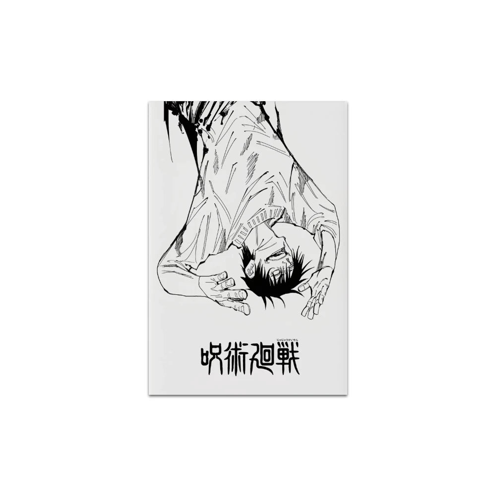 1PC Frameless Kaisen Anime Poster Canvas Painting Black White Anime Wall Art for Living Room Boy Bedroom Home Decoration Gift