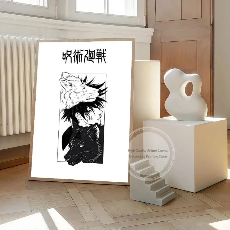 Jujutsu Kaisen Prints Poster Anime Figure Itadori Yuji Gojo Satoru Fushiguro Toji Canvas Painting Home Decor Art Poster-unframed