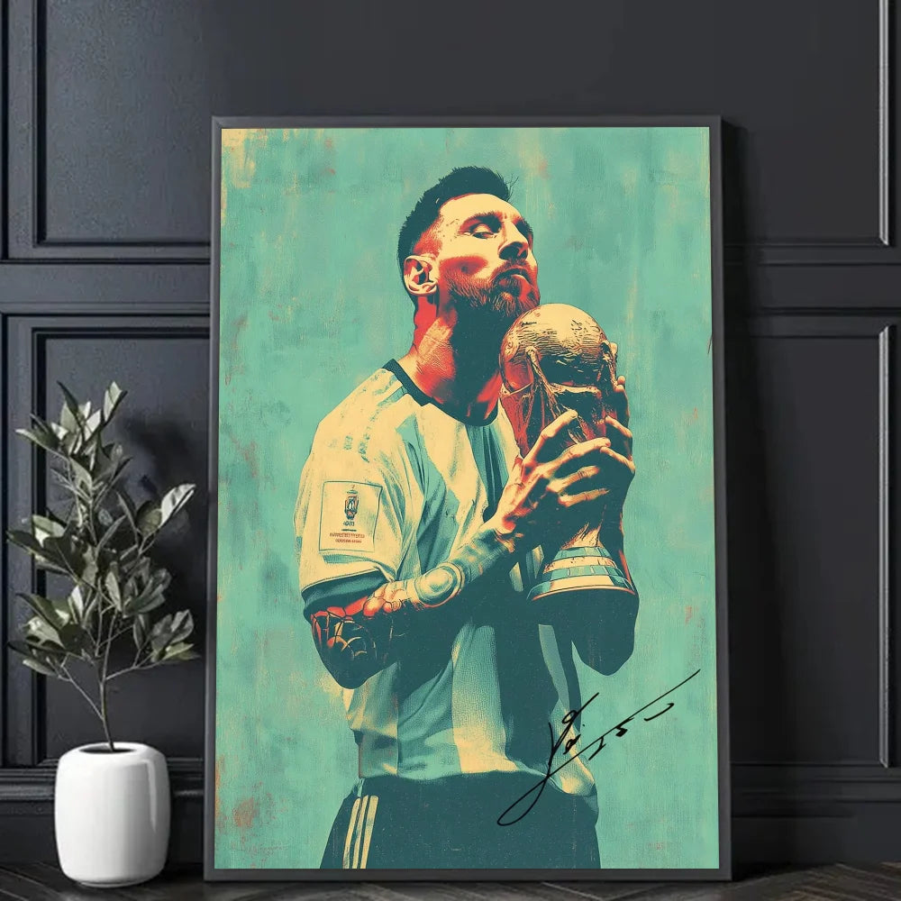 Legend football player Messi Poster Frameless Personalized Wall Art Poster Photos for Living Room Home Decor
