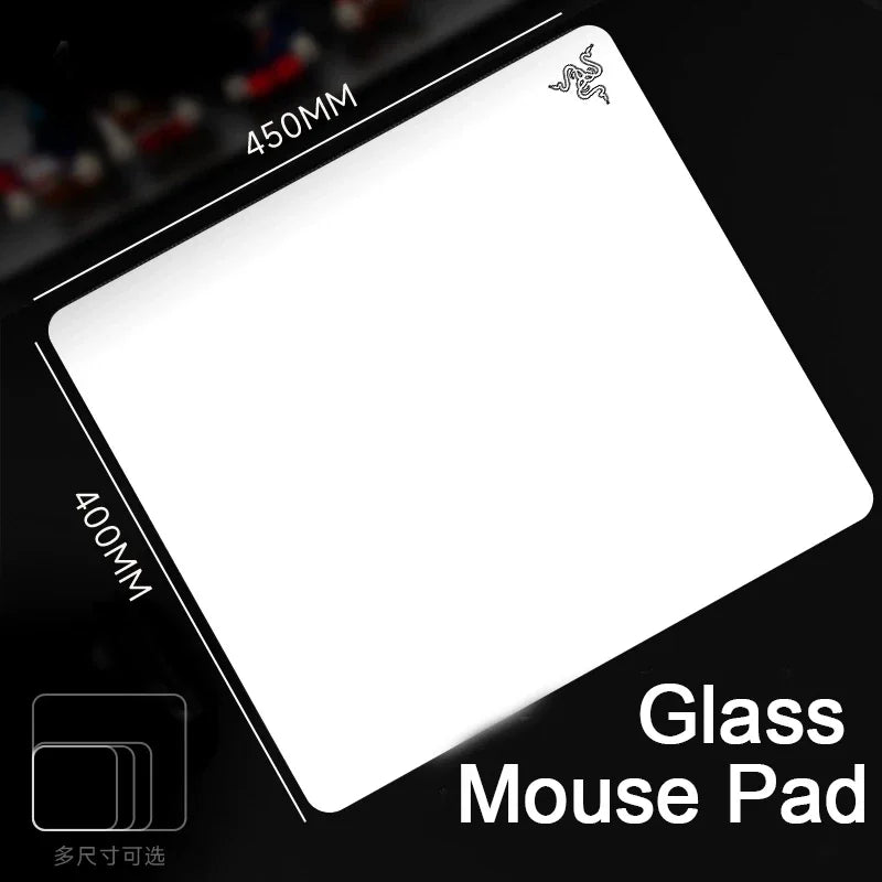 Minimalist Photovoltaic Glass Mouse Pad - Upgraded Tempered Hard Surface for FPS Gaming & Office Home Use, Ultra-Smooth Glide