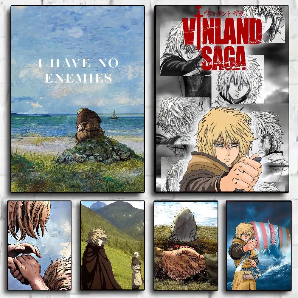 VINLAND anime SAGA Poster HD home decor sticky wall waterproof home living room bar aesthetic decor