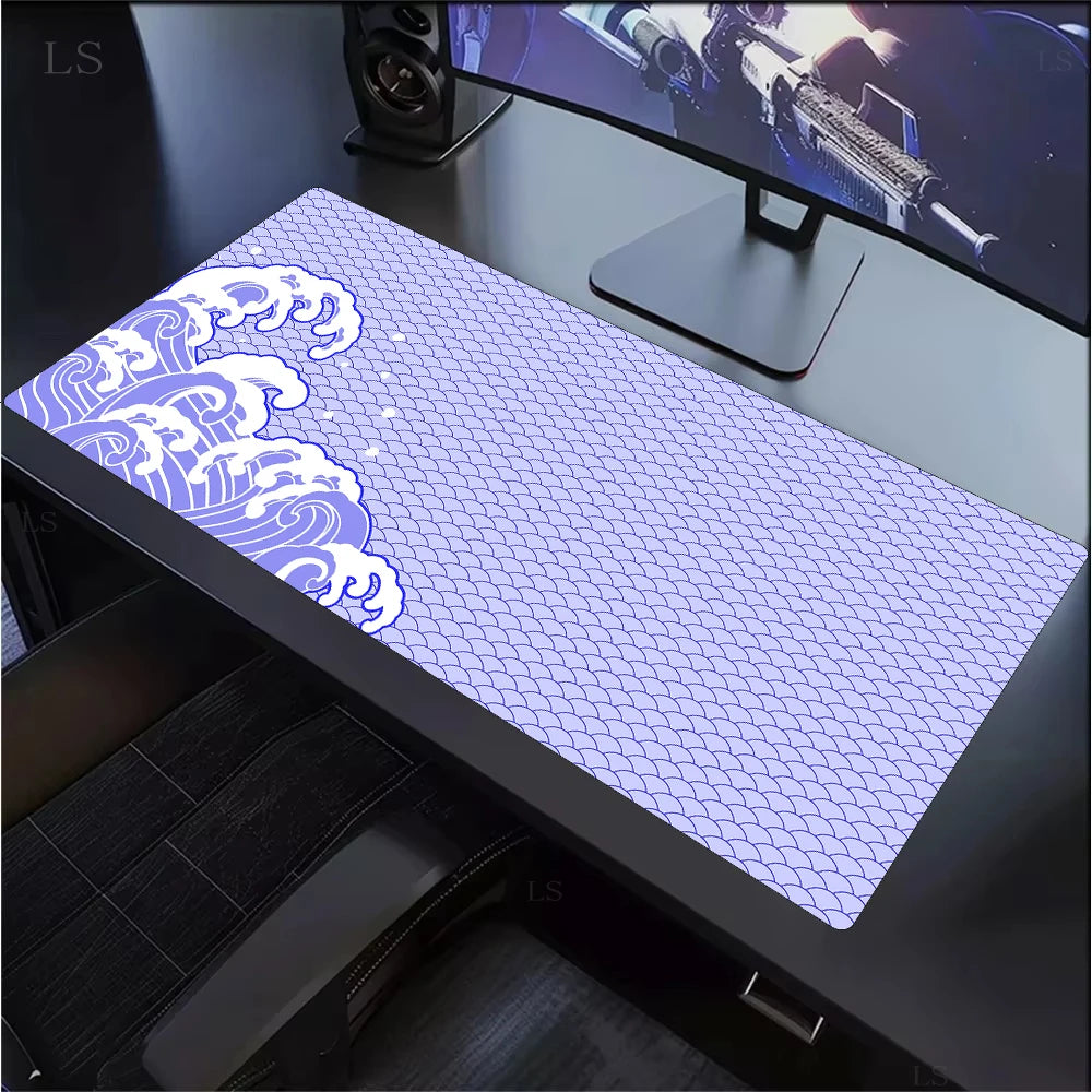 White Sakura Deskmat Japan Cherry Blossom MousePad Office Gaming Mouse pad Keyboard Pad Non-Slip Office Carpet Laptop Mouse Mats