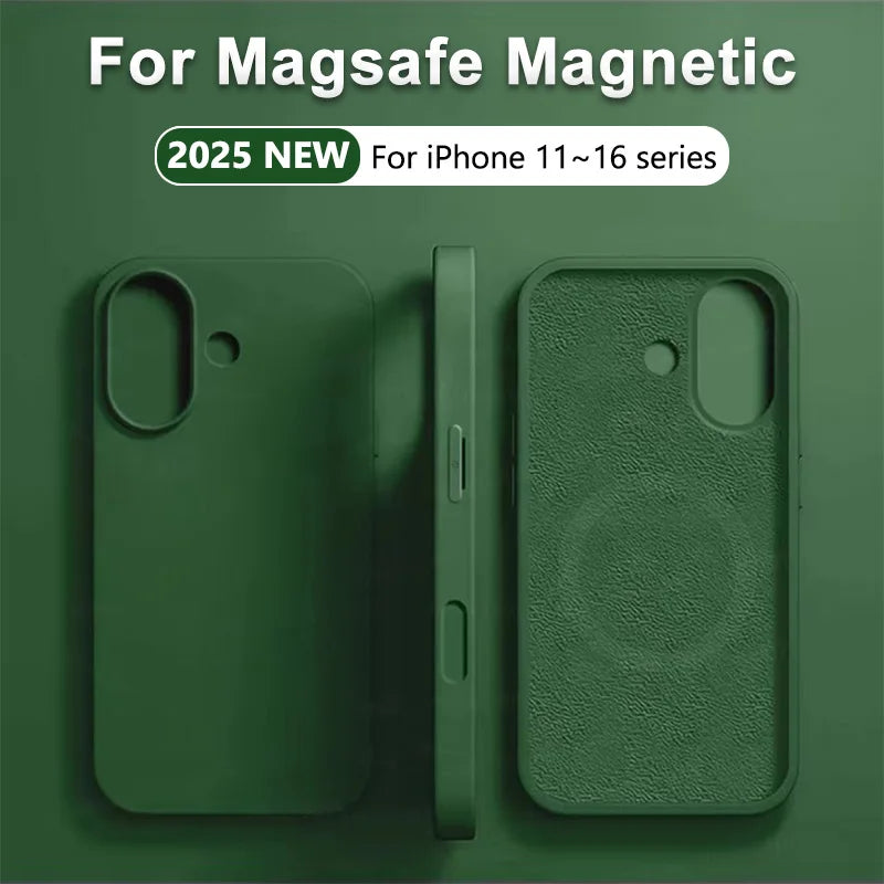 NEW For Magsafe Liquid Silicone Phone Case For iPhone 16 15 13 14 11 12 Pro Max 16 15 Plus Magnetic Wireless Charging Soft Cover